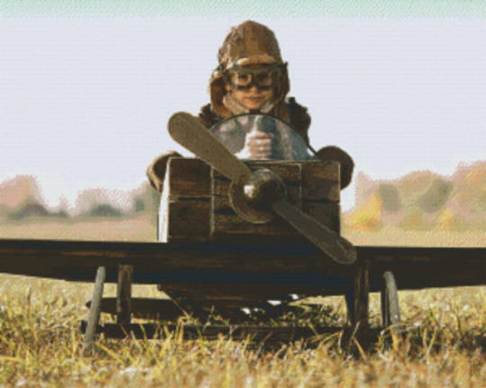 Little Boy Flying Plane Thirty Six [36] Baseplate PixelHobby Mini-mosaic Art Kit
